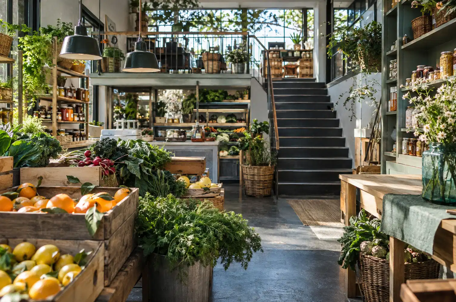Illustration of specialty markets and their working space